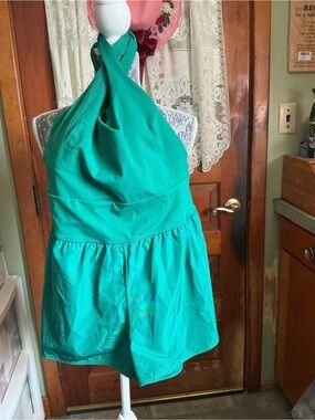 Avia Teal Green Halter Romper